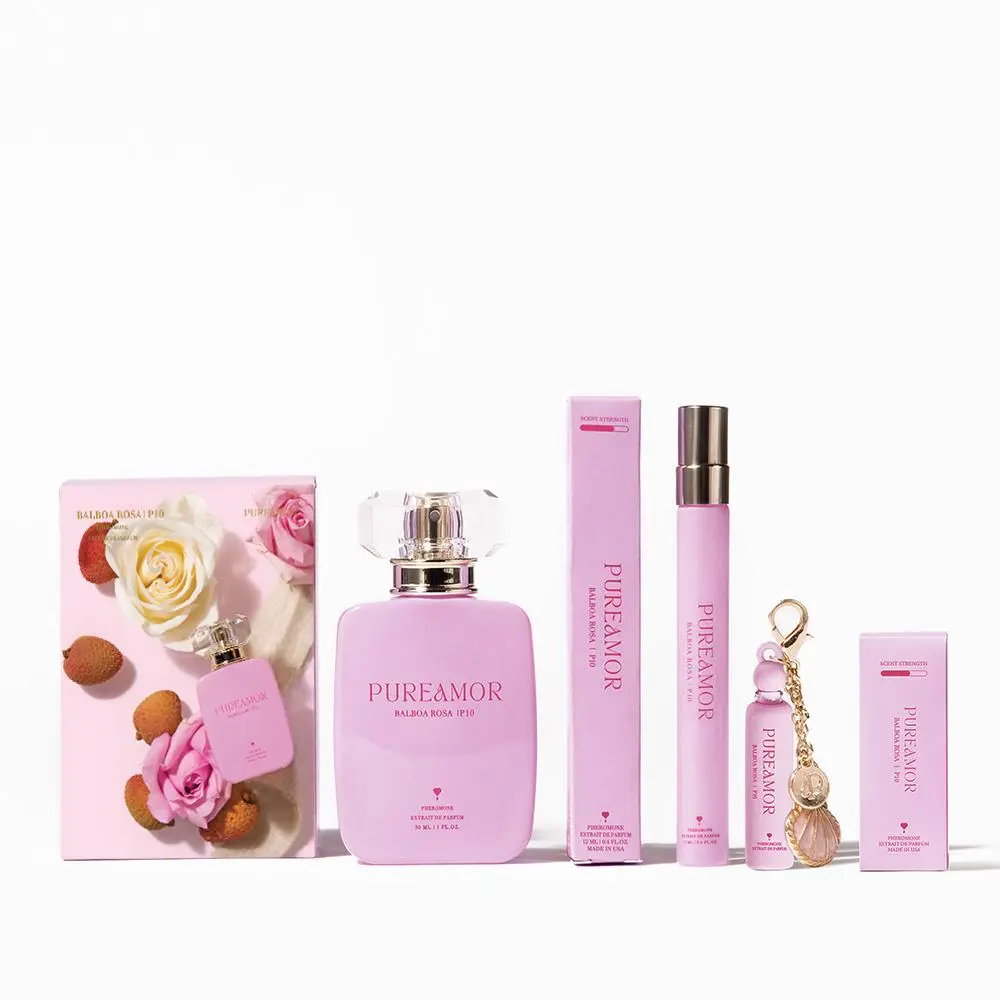 PUREAMOR Balboa Rosa P10 Pheromones Perfume for Women, Modern Rose Aura Eau de Parfum with Turkish Rose, Lychee & Musk Notes (2ml/12ml/30ml), Pheromones Perfume Women, Eau De Parfum Women's Fragrance