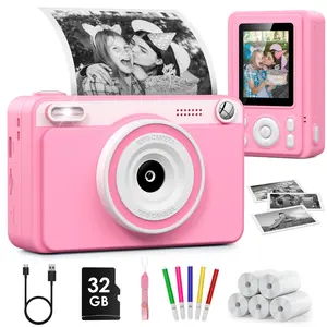Kids Instant Print Camera - 1080P HD, 5 Rolls Paper & 32GB Card, Ideal Gift for Boys & Girls Age 3-14