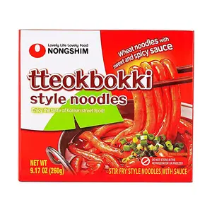 NONGSHIM Korean Spicy Stir-Fried Rice Cake Flavor Instant Noodles 260g - Authentic Korean Sweet & Spicy Tteokbokki Ramen, Chewy Noodles, Popular Fast Meal