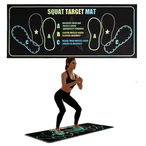 Non-Slip Squat Mat with Foot Position Guides, 31.5'' x 13.78'' Diatomaceous Mud Exercise Mat, Improves Muscle Activation, Perfect for Squats, Leg & Abdominal Workouts