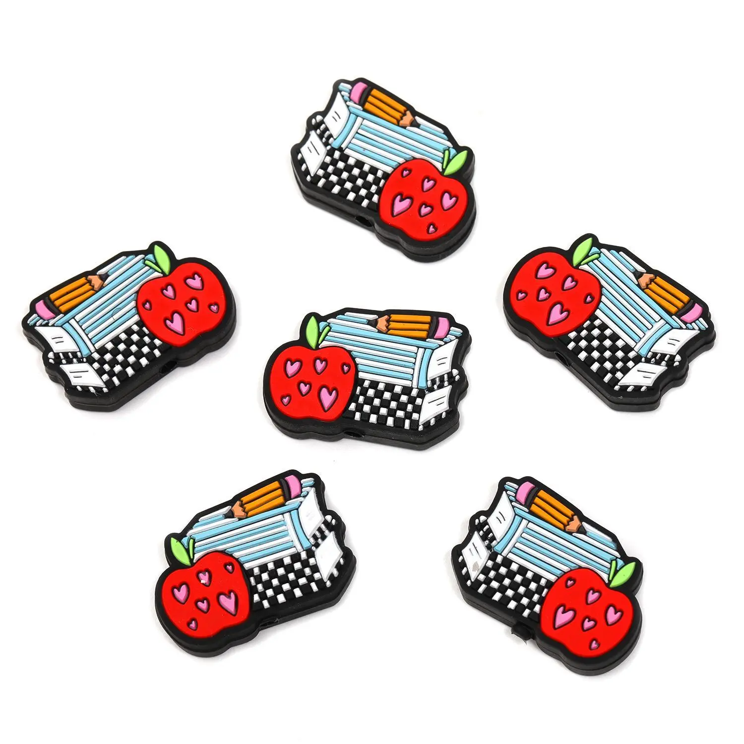 61.PZ391010/ Apple, Books and Pencil/10PCS