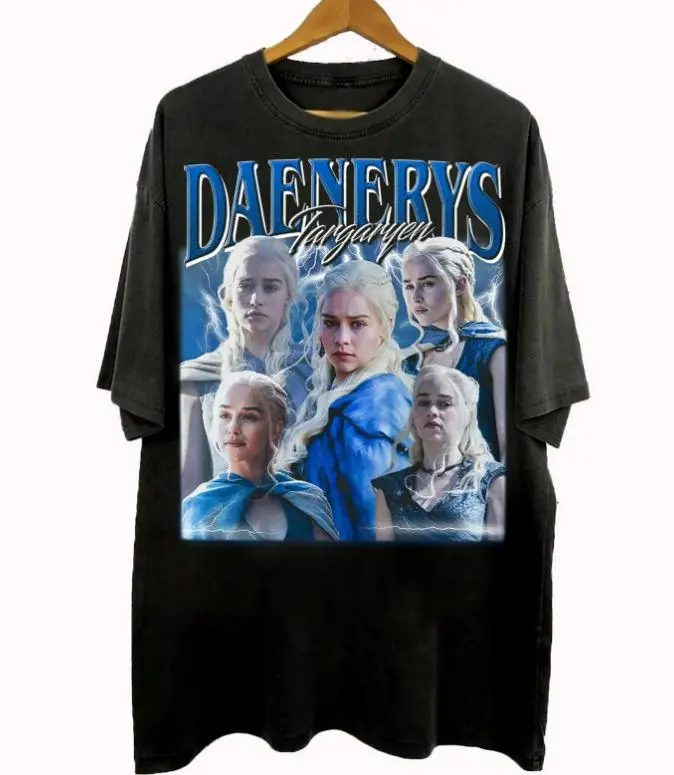 Daenerys Targaryen Shirt, Vintage 90s Bootleg Style Daenerys Targaryen T-Shirt, Retro House Targaryen Ice and Fire Gifts For Man And Women Unisex T-Shirt