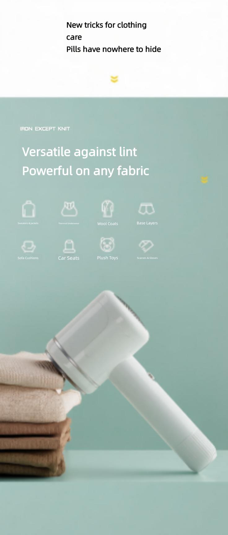 Portable iron dual-use dry and wet handheld garment steamer, home lint trimmer, hair removal steamer two-in-one