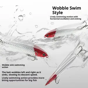 SIUATIONA 5 sets of mixed fishing bait combination package, artificial swing false bait, floating triple hook swimming bait