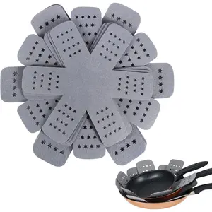 Pan Protectors with Stars, Larger & Thicker Pan Separators Protectors, Set of 9 and 3 Different Sizes, Pot Protectors for Stacking and Protecting Your Cookware