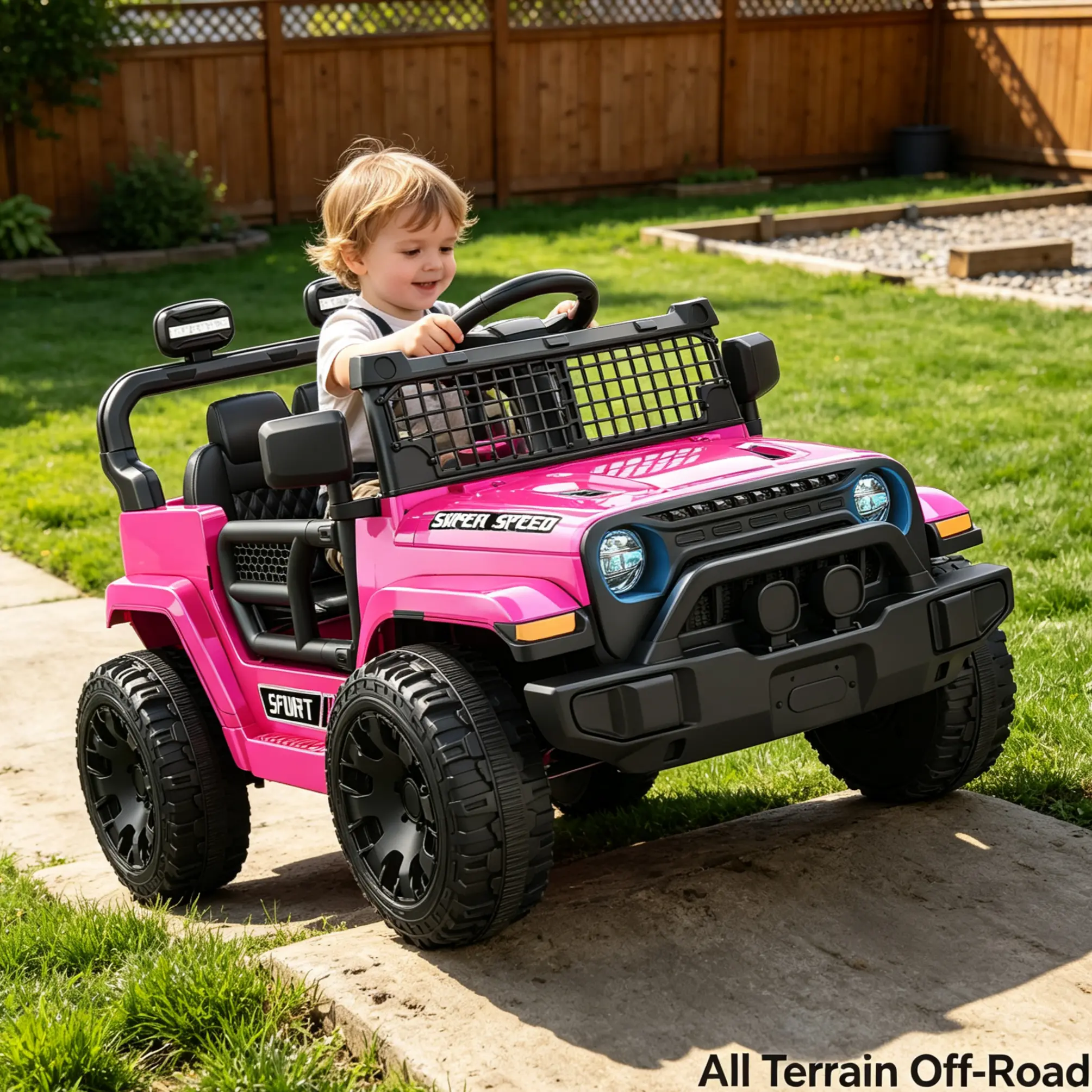 #ChristmasGifts TRINEAR 12V Electric Ride On UTV Off-Road Truck for Kids, Battery Powered Car with Parent Remote Control, Lockable Doors, Music, Outdoor Ride On Toy, Birthday Christmas Gift