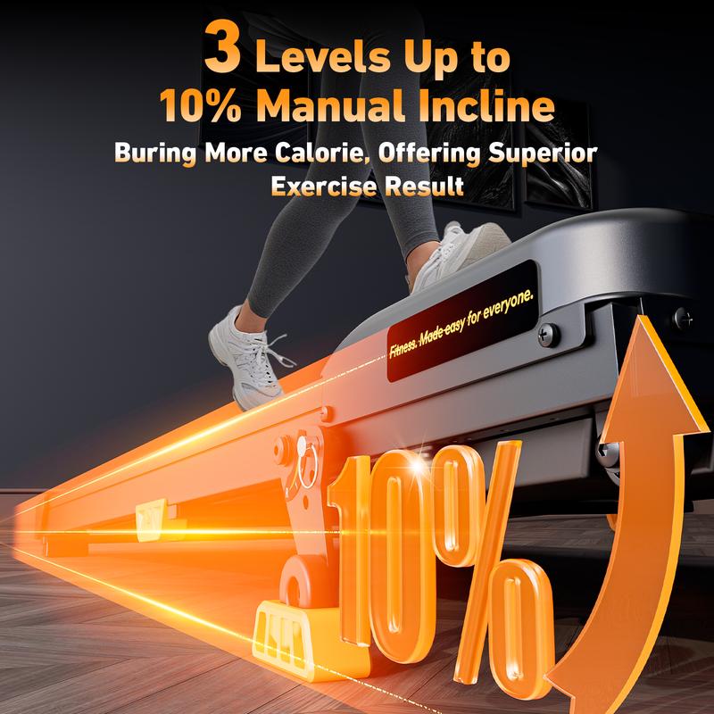 【HappyValentine's Day】10% Incline Under Desk Treadmill with Remote Control, 330 lbs Capacity, WalkWake T1 Climb