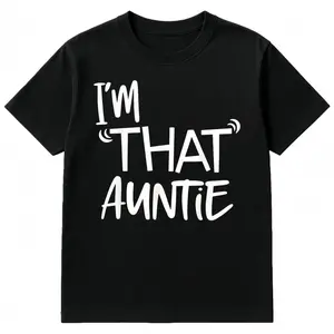 I'm That Auntie Funny Best Aunt Tee T-Shirt Women's Summer  Classic Soft Crew Neck Tee Tops