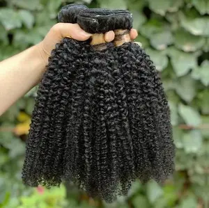 Afro Kinky Curly Unisex High-Quality Human Hair Extensions for Versatile Styling Natural Texture Durable Easy Care