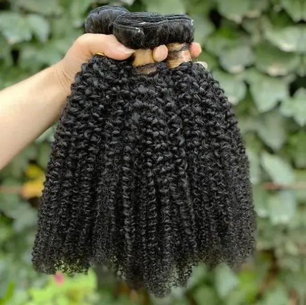 Afro Kinky Curly Unisex High-Quality Human Hair Extensions for Versatile Styling Natural Texture Durable Easy Care