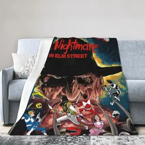 This Freddy Krueger themed printed flannel blanket is perfect for all-season travel, camping, and naps, making it a unique holiday gift.