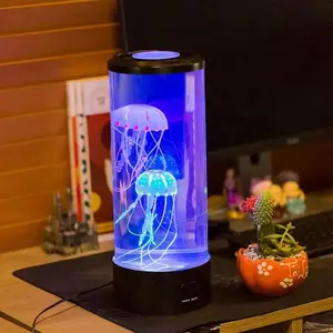 7 Colors Changing LED Jellyfish Lamp USB Battery Operated Jellyfish Night Light Fantasy Aquarium Lamps Bedroom Home Decoration