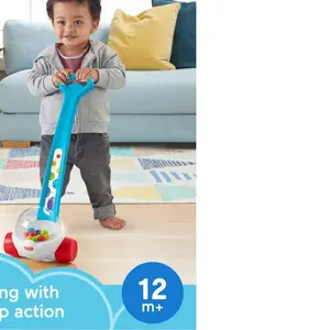Fisher-Price Baby & Toddler Toy Corn Popper Blue Push-Along with Ball-Popping Action for Infants Ages 1+ Years 2-Piece Assembly