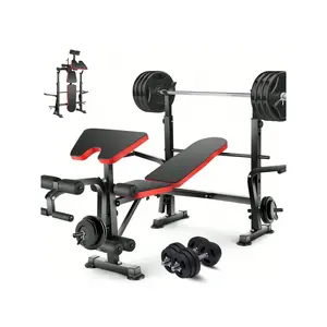 Hot selling styles  Mauccau Professional 6 In 1 Set Squat Rack Adjustable Foldable Weight Bench With Leg Developer Preacher Curl Pad For Full Body Workout Outdoor agility training
