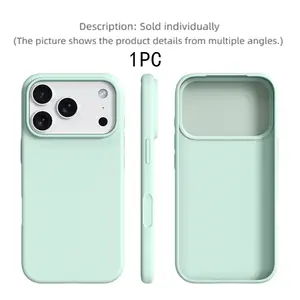 Luxury Lens Frame Case, Ultra-Thin Liquid Silicone Soft Shell, Compatible with iPhone 17 Pro Max/16/15/14/13/12/11 Pro Max/XR Plus