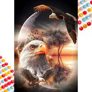5D DIY Diamond Arts Colorful Painting Kit, Eagle Pattern Diamond Arts Colorful Painting without Frame, DIY Decor Painting for Bedroom, Diamond Painting Kits