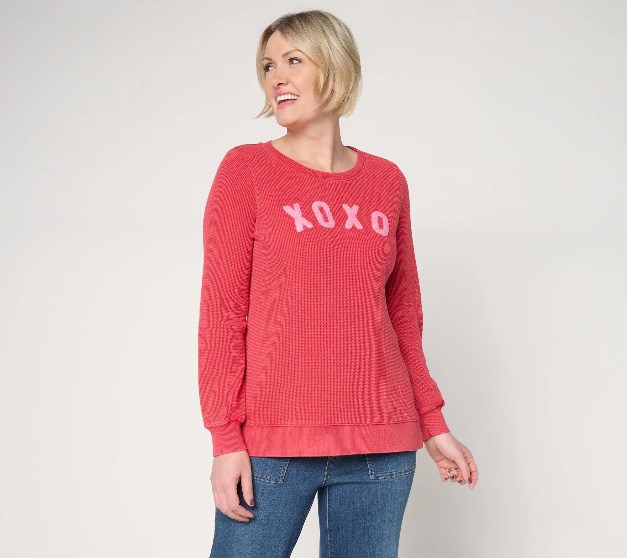 Belle by Kim Gravel Snow Washed Waffle True Love Top