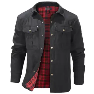 Men’s Plaid Vest Jacket Denim Western Outdoor Shirt Jacket