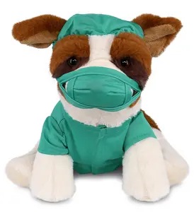 DOLLIBU St. Bernard Stuffed Dog Toy - Super Soft Polyester Plush, Doctor Outfit, Pretend Play Toys for Ages 0+