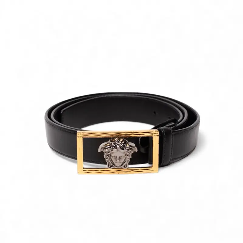 Pre-owned Authentic, Unisex Versace La Medusa Two tone Belt, IT 100/40