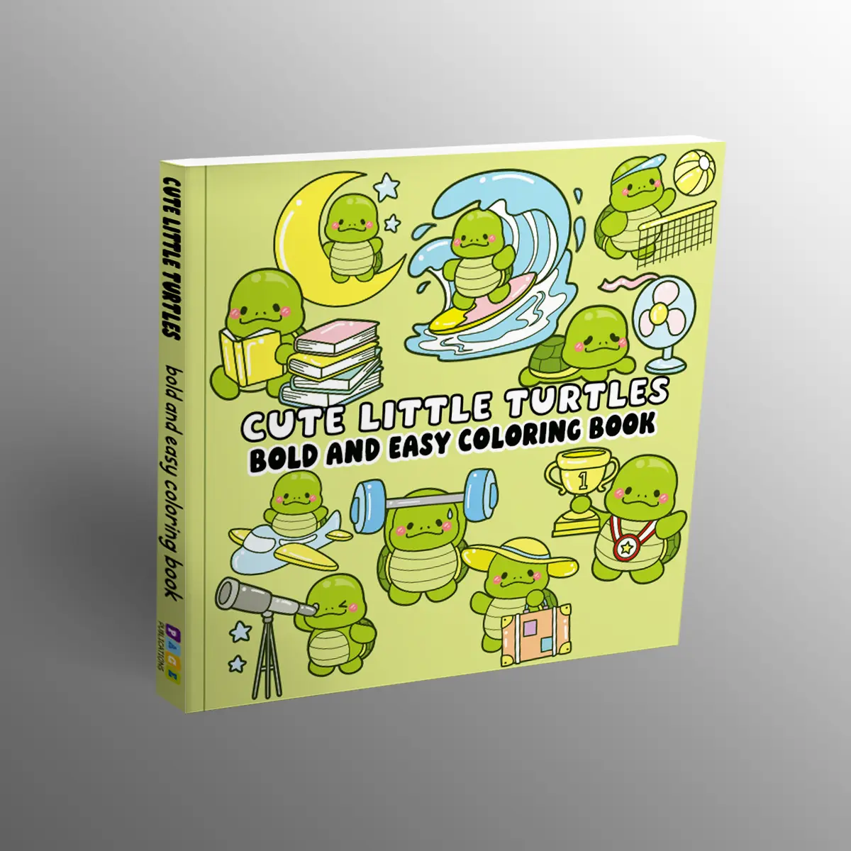 Adult Coloring Book - Turtle Theme, Bold Easy-to-Color Pages, Stress Relief Art Sketchbook for Adults, Office Stationery Art Supply, Adult Coloring Books