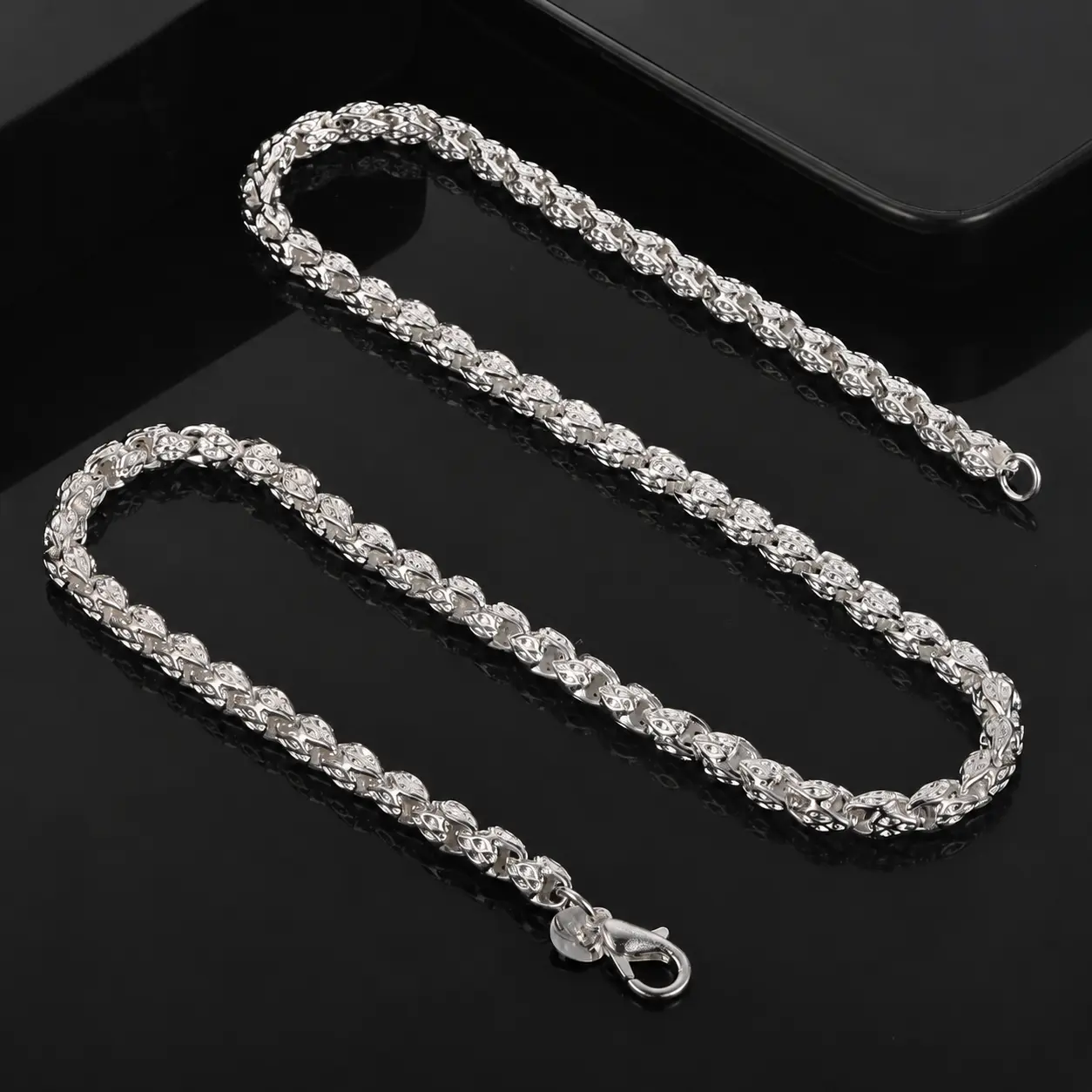 925 Sterling Silver Man Chain Necklace, Faucet Chain Necklace, 20inch and 24inch Necklace for Men Women Fashion Party Wedding Accessories Elegant Gift for Everyday Wear, Summeroutfits, Vacationoutfits, Beachoutfits
