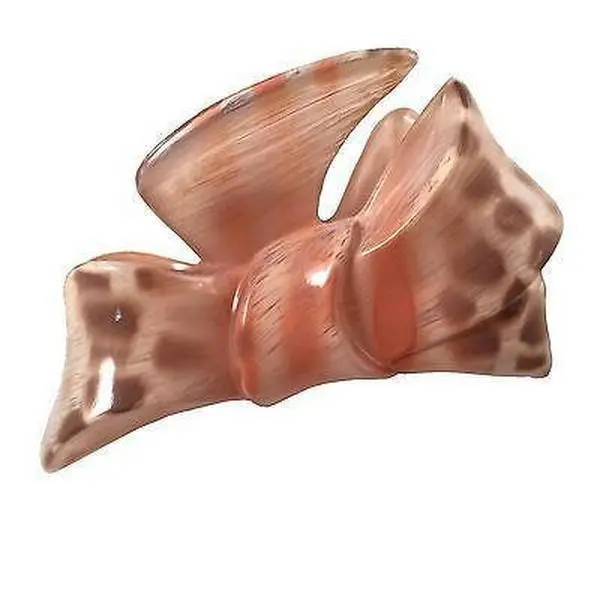 Parcelona French Peach N Brown Blend Bow Medium Hand Painted Cellulose Hair Claw