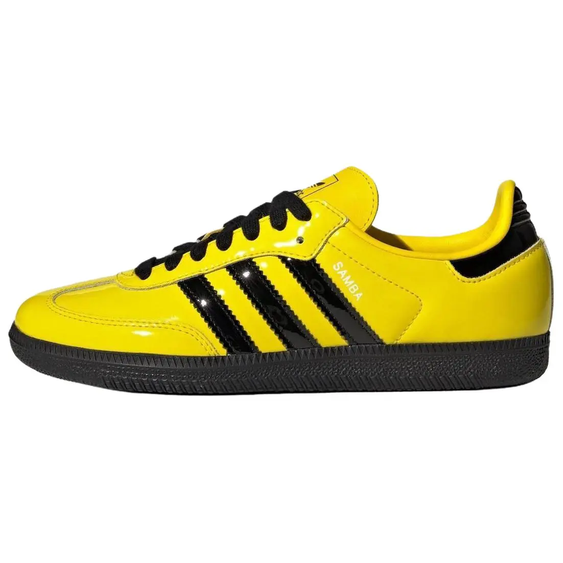 Adidas Wmns Samba OG 'Yellow Core Black Silver' Women's Round Toe Lace-Up Athletic Sports Shoes, All-Season Sports Footwear with Durable Rubber Outsole, Walking Shoes, Training, Classic