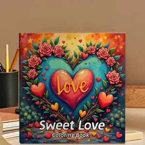 Sweet Love Coloring Book, Stress Relief Tool, Perfect for Couples, Valentine's Day Gift, Adult Coloring Book, Fine Lines, Beautiful Scenes