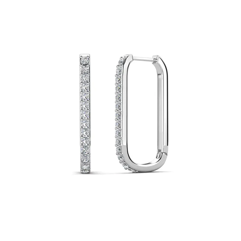 Nadia 18k White Gold Plated Hoop Earrings
