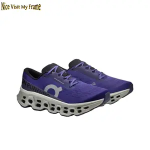 Premium Purple Performance Running Trainers, Stretchable Breathable Mesh Construction, Sculpted Hollow Cushioning System, Bold Two-Tone Contrast, Non-Slip Grippy Outsole, Versatile Footwear for Gym Workouts & Street Style