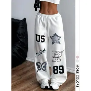 Unisex's Number & Letter Print Sweatpants, Casual Comfy Breathable Trousers for Daily Wear, Unisex Bottoms for Fall & Winter��gift��