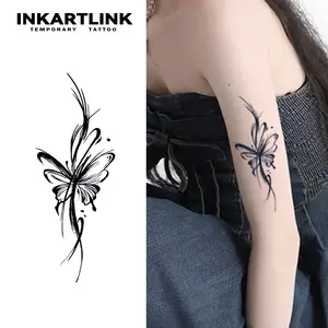 INKARTLINK Tattoo Tech, 2 Sheets Semi-Permanent Temporary Tattoos,Butterfly , Adult Art Design,Lasts 1-2 Weeks, Waterproof, Realistic Look, No Adhesive, No Reflection,For Man And Woman,Ideal for Swimming, Party