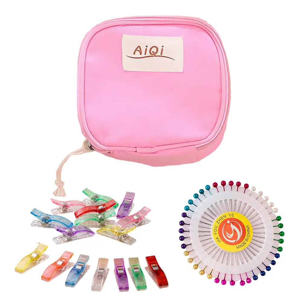50 Pcs Large Sewing Clips & 40 Pins Set – Jumbo Quilt Clips with Storage Bag, Multifunctional Fabric Clips for Quilting, Patchwork, Hemming, Binding – Colorful Plastic Clips with Metal Springs, Pin-Free Sewing Accessories for Beginners & Pros