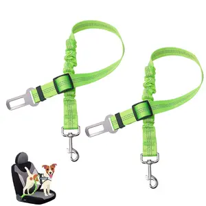 2-Pack Pet Car Safety Harness, Elastic Buffering Rope for Dogs, Adjustable Vehicle Tie-Down Strap, Cat & Dog Travel Gear