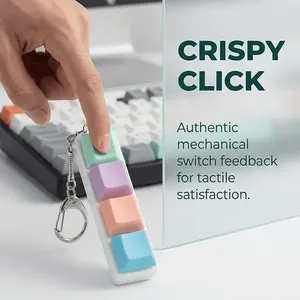 1pc/2pcs Keyboard Keycap Stress-Relief Keychain Set - VibrantKeycaps, Durable and PortableAccessories, Relaxing, Enhances Focusand Relieves Stress, Ideal Gift for Partiesand Festivals, Fingertip Toy Keychain