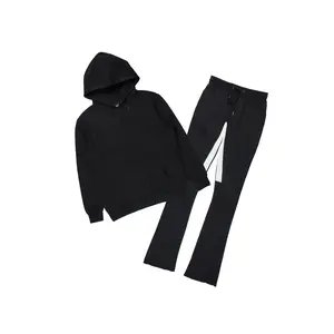 Basic Black/Black Hoodie/Stacked Flare Track Set