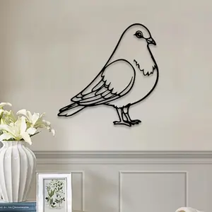 1pc Cute Pigeon Metal Wall Art, Cute Pigeon Statue Mural, Perfect for Nursery, Playroom, Garden Corner Decor, Ideal Gift for Bird Lovers