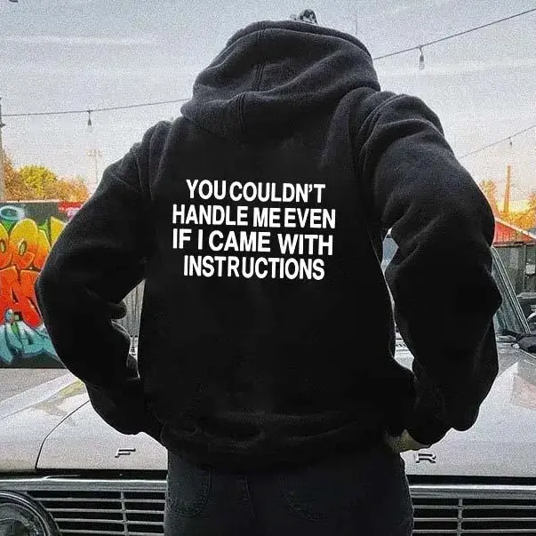 Unisex Cotton Graphic Tops - Handle With Caution Design, Soft Fabric, Aesthetic Tattoo Outfits, Streetwear Style, Everyday Casual Wear, Menswear T-Shirt Hoodie Sweatshirt