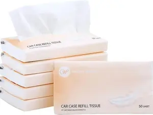 Car Tissue Refills 300 Sheets Facial Tissues Refills for Car Visor Tissue Holder, Travel Tissue Tubes Box Container Perfect Fit for Car Tissues Cylinder Pack Round Unscented Napkin