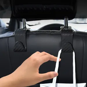 Universal Car Headrest Hook Heavy Duty 5kg Capacity Multi-Function Backseat Organizer for Handbags Shopping Bags and Clothes Vehicle Seat Storage Hanger Car Storage Organizers