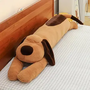 Long Body Dachshund Stuffed Toy | Cute Sleeping Brown & Black Dog Plush Throw Pillow, Soft Huggable Stuffed Animal for Ladies, Cozy Bedtime Companion & Gift