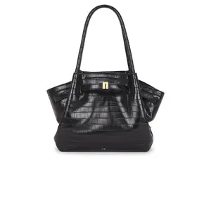 JW PEI Hana Medium Tote Bag in Black Croc
