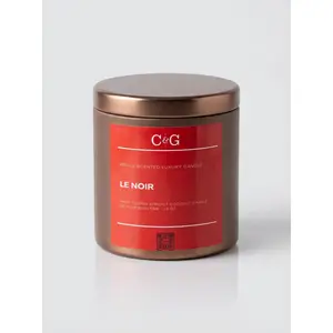 C&G Luxury Candles Le Noir - Hand-Poured Woody-Floral Fragrance with Saffron Jasmine Amberwood & Cedar for Modern & Timeless Ambiance