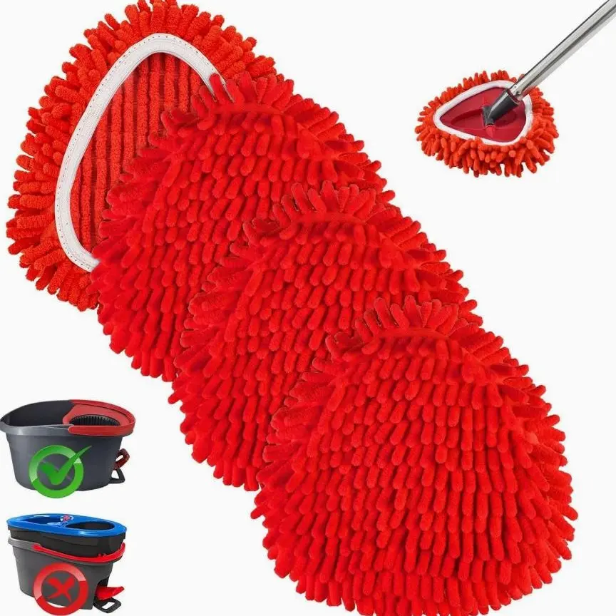 O-Cedar EasyWring 1-Tank System Duster Replacement Heads, Microfiber Dry Mop Refills, Convert Spin Mop to Long-Handle Duster for Ceiling & Wall Cleaning, Reusable Washable Dry-Only Pads (Bucket & Handle Not Included)