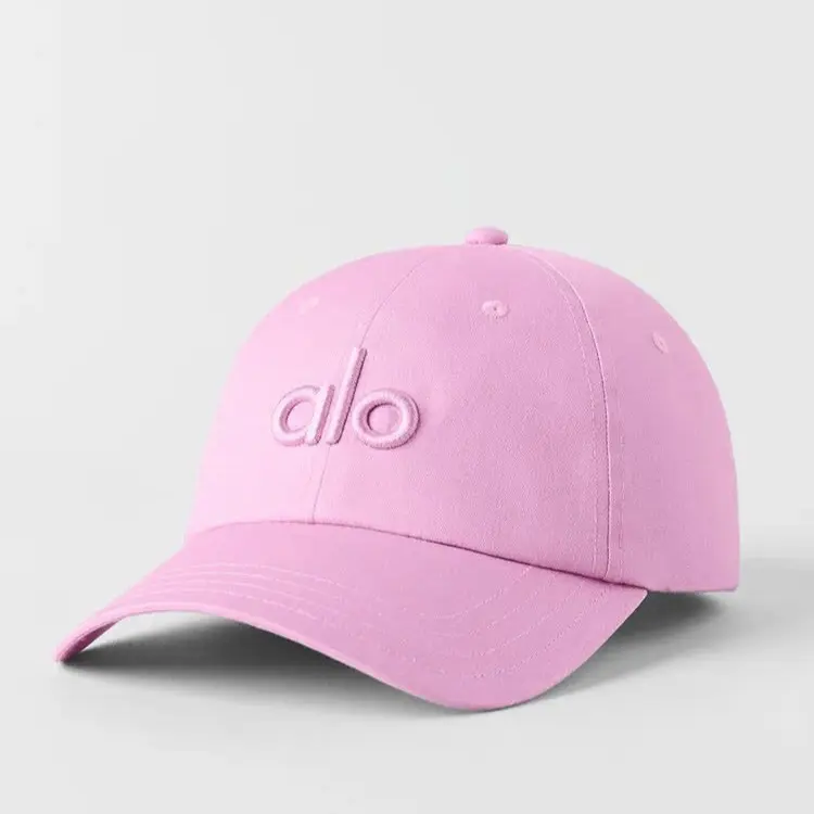 Pink District Style Baseball Cap, Adjustable Women’s Sport Hat, Casual Curved Brim Outdoor Tennis Pickleball Summer Cap