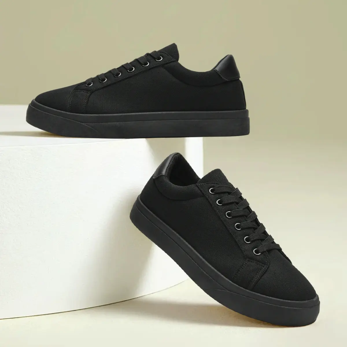 Lumubby Women's Classic Canvas Sneaker, Breathable Low-Top Lace-up Casual Shoes with Comfortable Memory Foam for Walking, Footwear