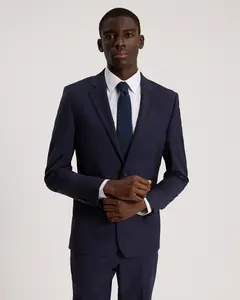 Express Extra Slim Navy Wool-Blend Washable Modern Tech Suit Jacket