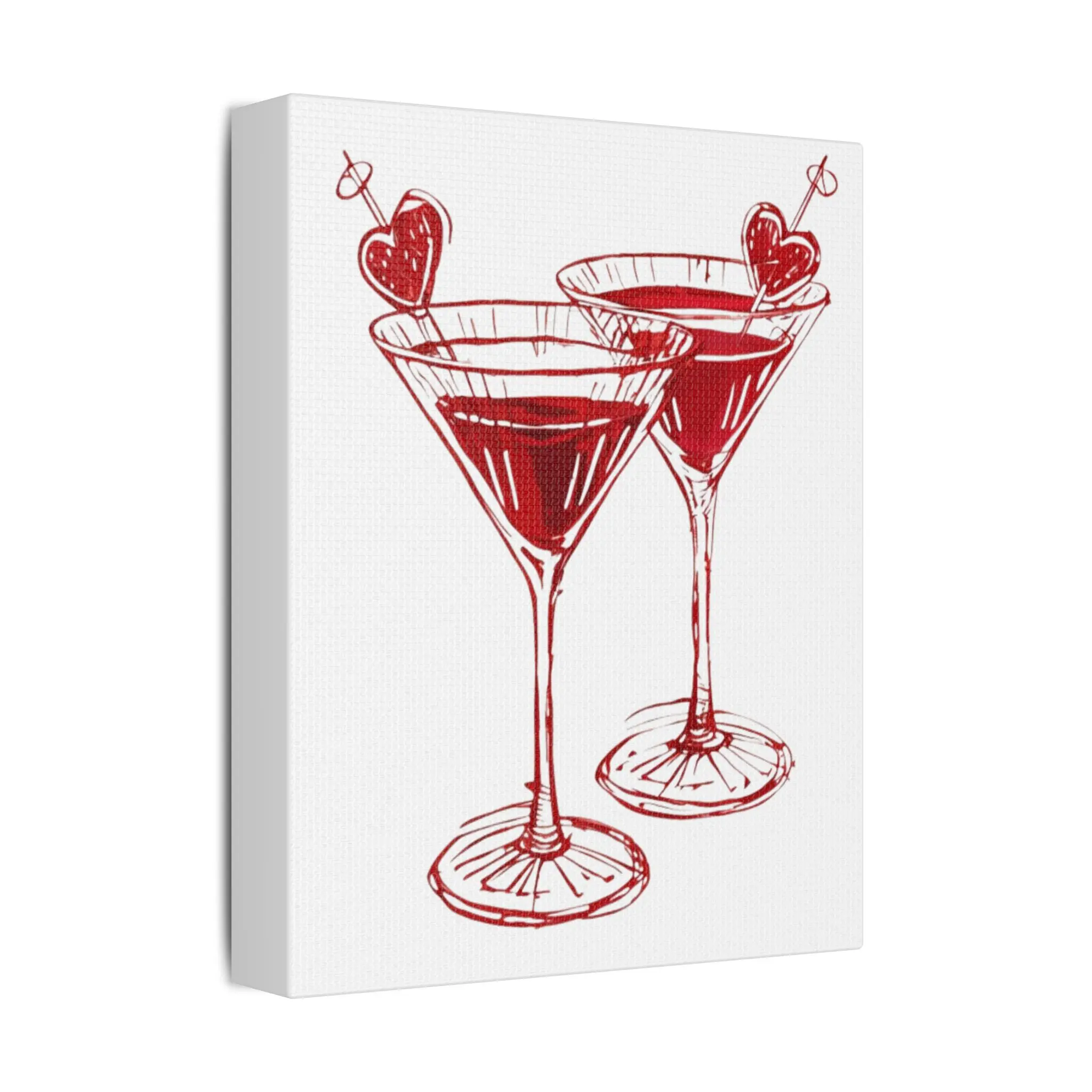 Valentine's Day Canvas Art, Romantic Home Decor, Cocktail Wall Artwork, Gift for Couples, Love Themed Decor