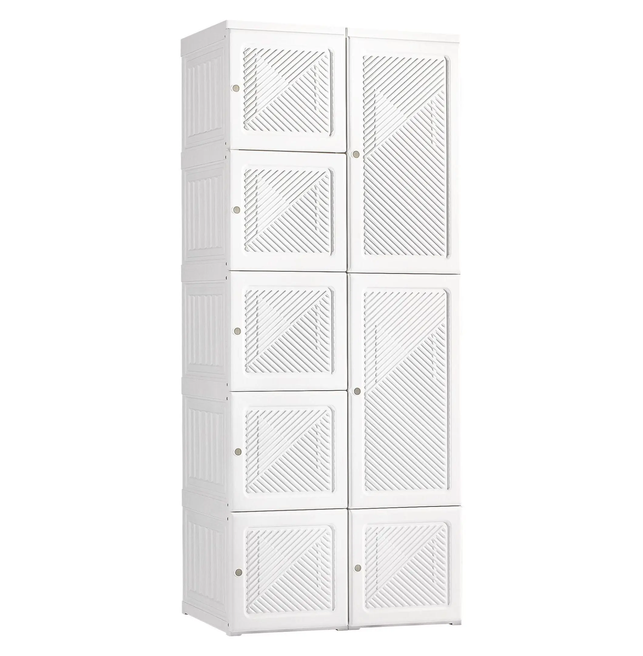 Portable Wardrobe Closet, Folding Clothes Armoire with Hanging Rod, White Bedroom Organizer
